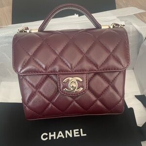 Brand new never worn stunning burgundy classic Chanel